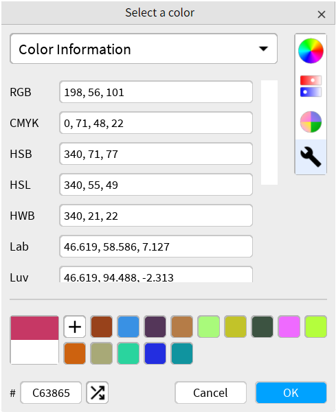 Color information (light theme)