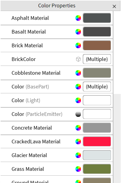 Color Properties (light theme)