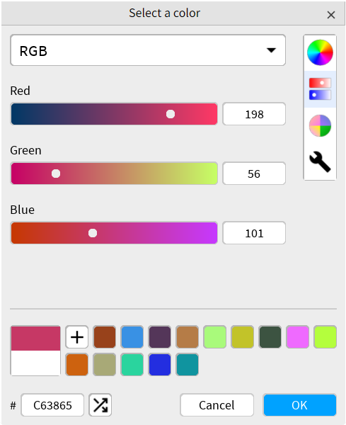 Color sliders (light theme)