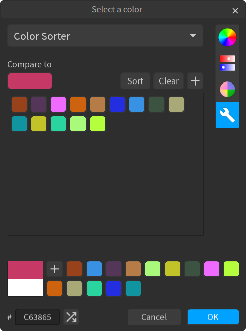 Color sorter (dark theme)