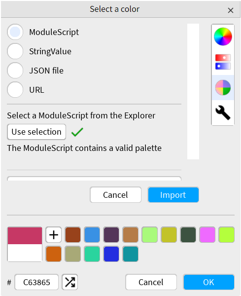 Palette import dialog (light theme)