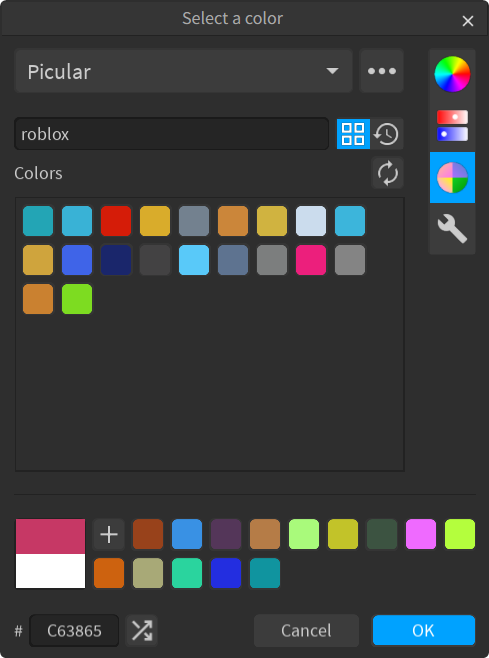 Picular palette (dark theme)