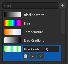 The gradient palette window